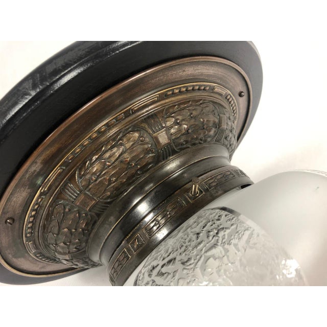 Art Nouveau Brass & Crystal Glass Ceiling Lamp, 1910s For Sale - Image 4 of 15