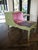 Whimsical Cottage Revival Artichoke Green & Peony Tiered Side Table For Sale - Image 11 of 12