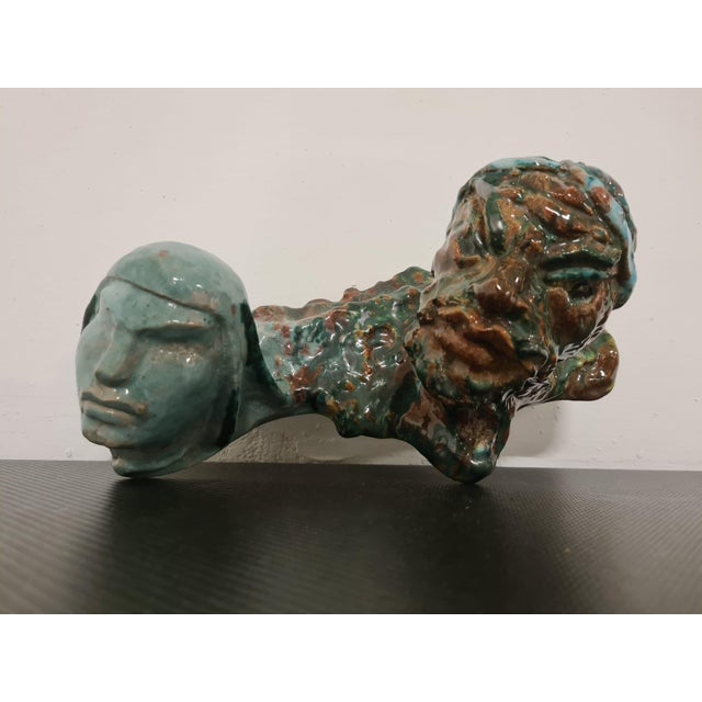 Savino Tripodi, Figurative Sculptures, 1980s, Glazed Terracotta, Set of 2 For Sale - Image 11 of 18