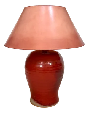 Large Glazed Ceramic Table Lamp with Vase-Shaped Base, 1970s