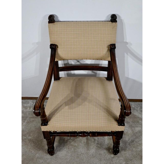 Renaissance Style Walnut Armchair For Sale - Image 4 of 18