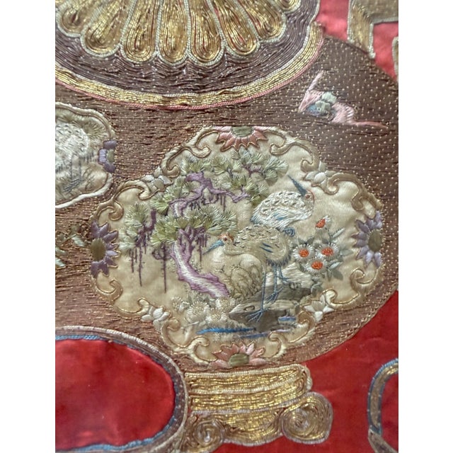 Huge Antique 1800's Chinese Altar Table Banner Embroidery Tapestry Needlepoint For Sale - Image 16 of 18