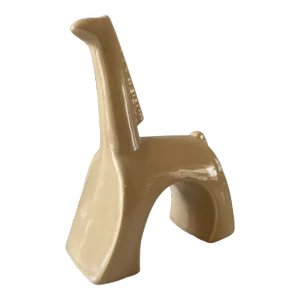 Mid Century Yellow Ceramic Pottery Horse by Jaru