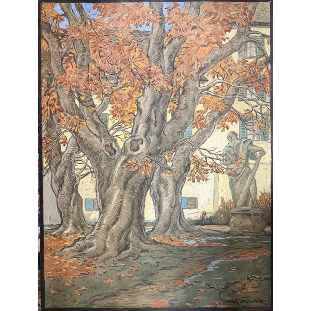 Heinrich Landgrebe, Fulda Castle Courtyard, Oil Painting on Canvas For Sale - Image 10 of 13