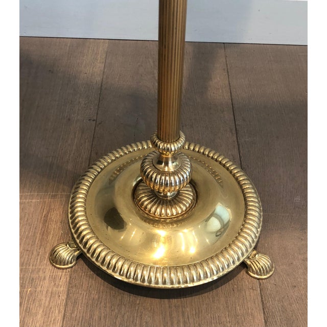 1940s Neoclassical Style Brass Floor Lamp in the Style of Maison Jansen For Sale - Image 10 of 12