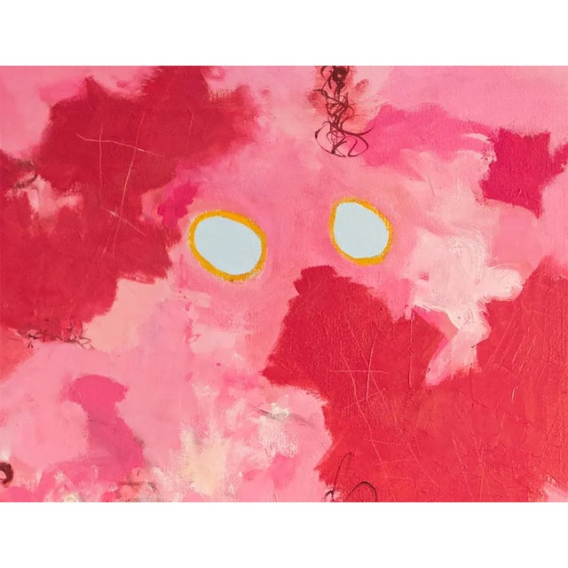 "Play #14" — 30x30 Contemporary Abstract Oil Painting on Canvas (Pink) For Sale In New York - Image 6 of 8