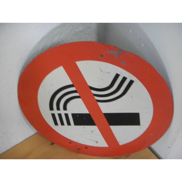 No Smoking Sign, 1950, in Good conditions. Designed 1950 to 1959