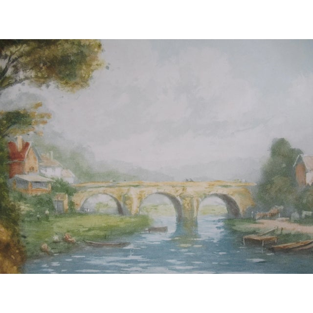 Impressionist Manuel Robbe, Landscape with River and Bridge, Circa 1930 For Sale - Image 3 of 7