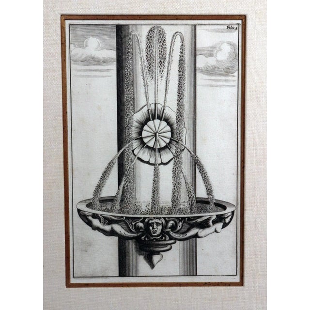 Set of Six Framed Böckler Baroque Fountain Engravings, 1664 For Sale - Image 12 of 12