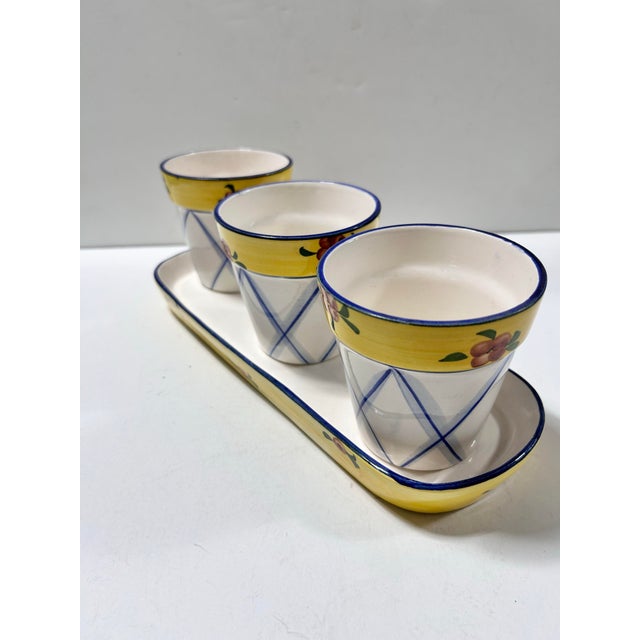 Ceramic Vintage Jay Willfred Hand-Painted Ceramic Planter Set With Tray For Sale - Image 7 of 11
