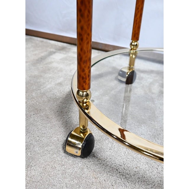 Roller Table in Glass and Gold Metal, 1980s For Sale - Image 9 of 15