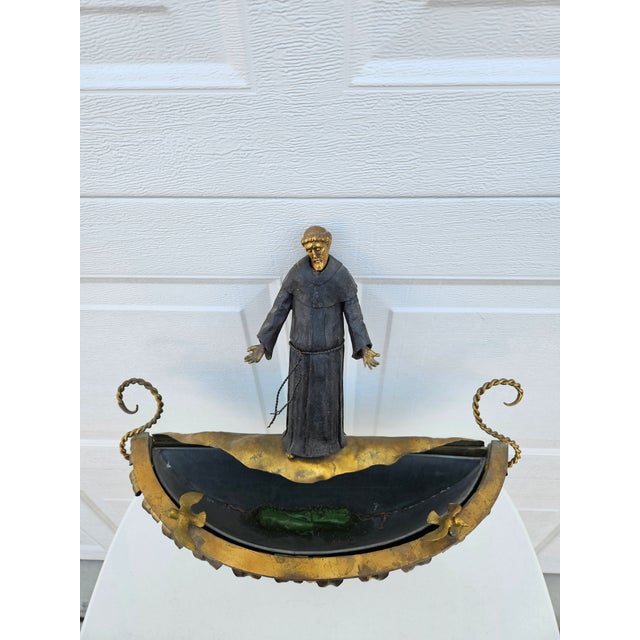 Figurative Italian Mixed Metals St. Francis of Assisi Wall Pocket Planter For Sale - Image 3 of 17