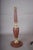 1950s table lamp in the French leather-house tradition, with a baluster body and tapering upper stem covered in stitched...