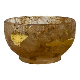 Mud Marks UnderGround Treasure Crystal Glass Bowl With Gold Paint For Sale