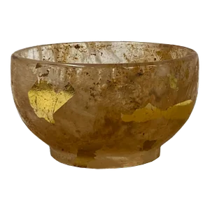 Mud Marks UnderGround Treasure Crystal Glass Bowl With Gold Paint