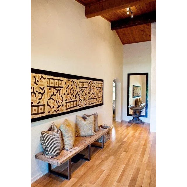 African Wall Hanging Kuba Cloth Raffia /Textile Zaire 133" For Sale - Image 9 of 11