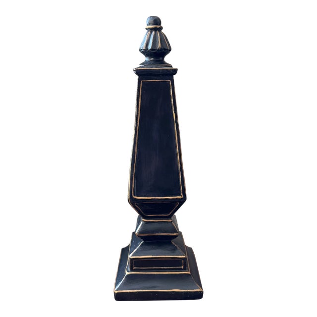 Vintage Black & Gold Obelisk For Sale