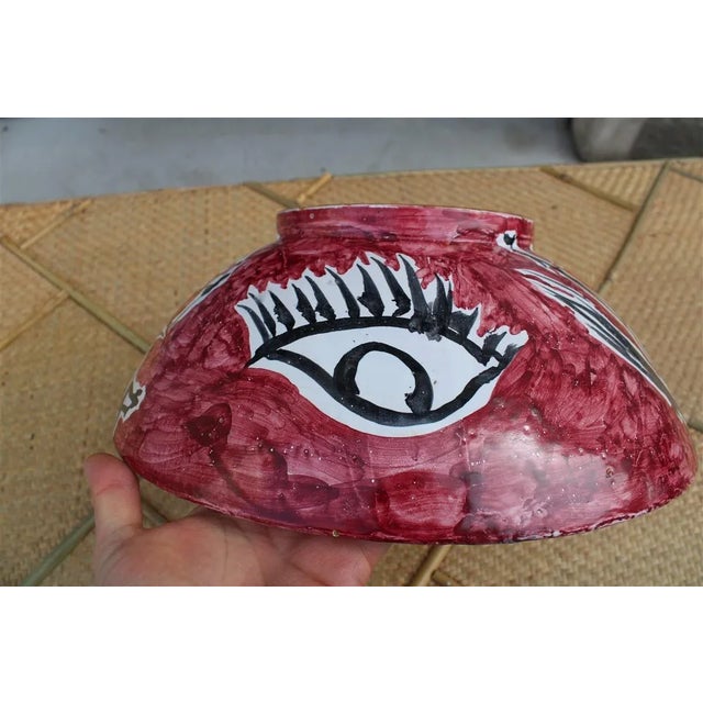 Red Italian Marine Ceramic Bowl, 1960s For Sale - Image 8 of 15