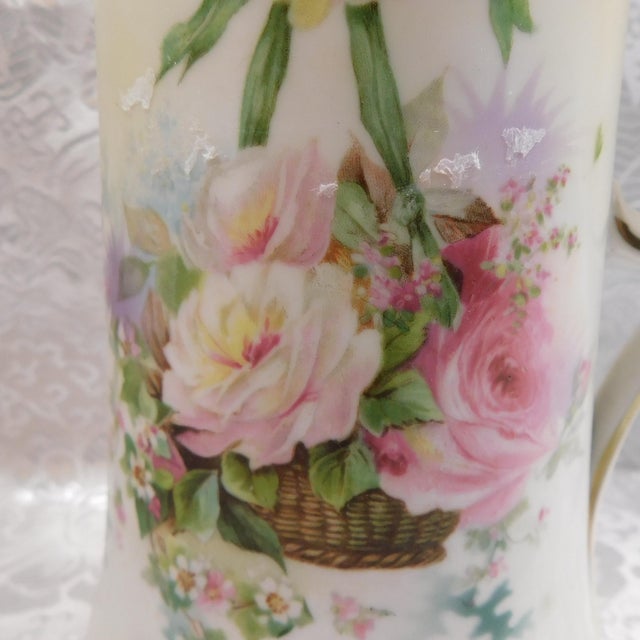 Contemporary Late 18th Century Reinhold Schlegelmilch Rs Prussia Chocoate Pot With Purple Trim For Sale - Image 3 of 15