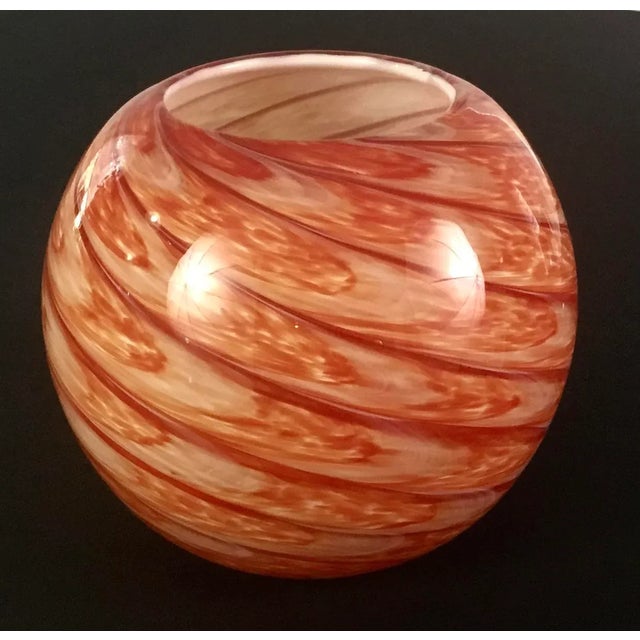 Orb Shaped Cased Glass Vase For Sale - Image 6 of 11