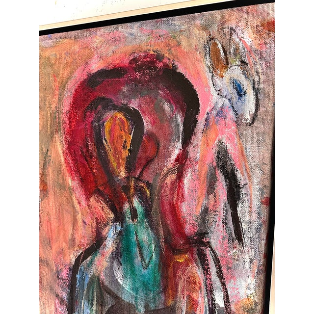 Textile Framed Modern Abstract Painting by Roderick Coles For Sale - Image 7 of 12