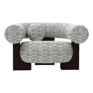 Cassette of the Armchair in Coymbetra Blue and Dark Oak by Alter Ego for Collector For Sale