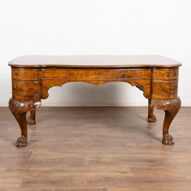 Rococo 19th Century Rococo Walnut Six Drawer Desk From Denmark For Sale - Image 3 of 17