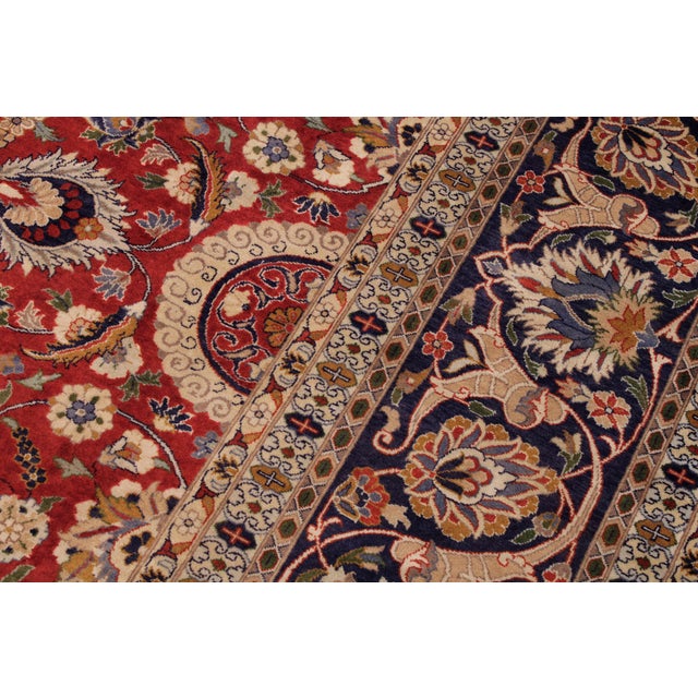 1990s Shabby Chic 1990's Agra Tabriz Pak-Persian Rust/ Wool Rug - 9'3'' X 12'4'' For Sale - Image 5 of 9