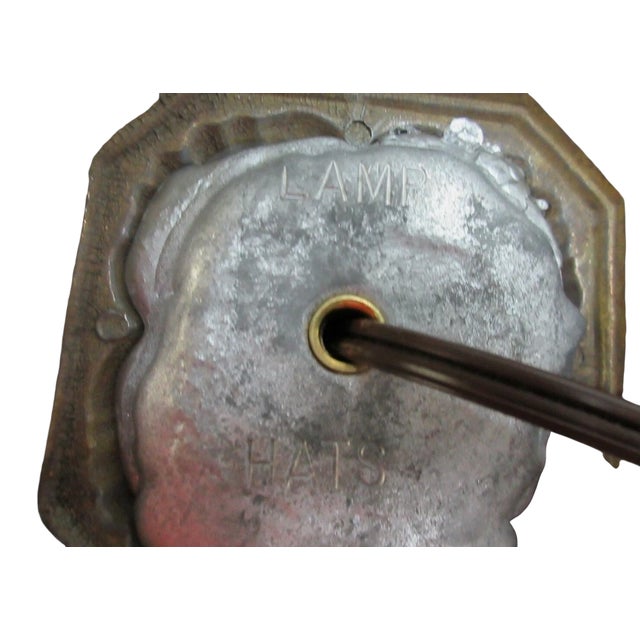 Bronze 1990s Lamp Hats Faux Bronze Marble Italian Regency Column table Lamp Shade For Sale - Image 8 of 9