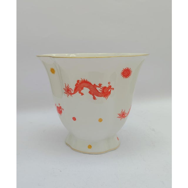 Red Ceramic Vase with Red Dragon Decor from Rosenthal, 1940s For Sale - Image 8 of 8