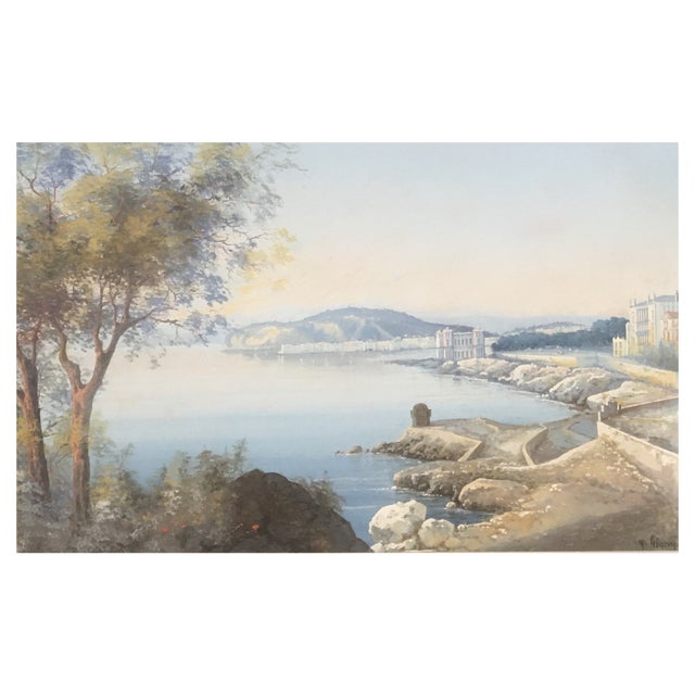 Yves Gianni, Costa Ligure, Gouache on Paper, Framed For Sale