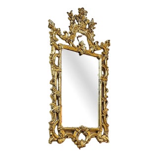 Large Louis XV Carved Gilded Mirror For Sale