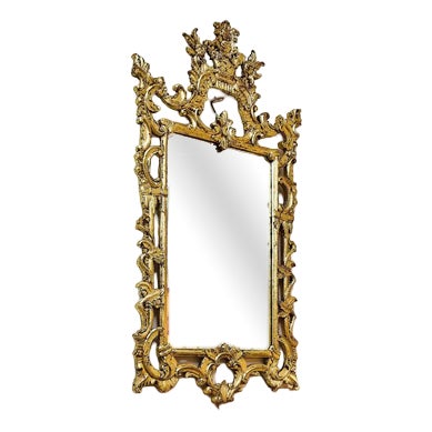 Large Louis XV Carved Gilded Mirror For Sale