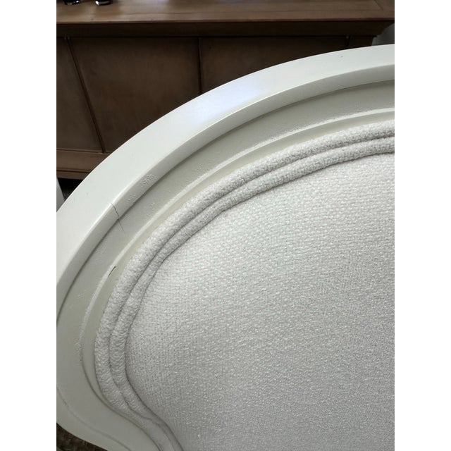 White Set of 8 Louis XVI Style White Upholstered Dining Chairs For Sale - Image 8 of 12
