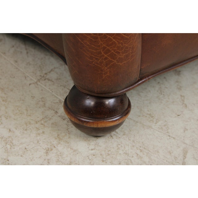 Stickley Tufted Back Leather Chair & Ottoman For Sale - Image 9 of 18
