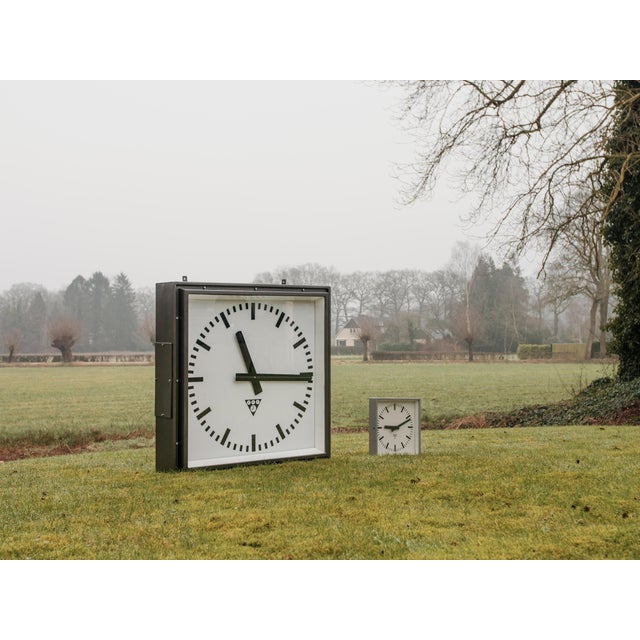 Huge Light-Up Station Clock by Pragotron, 1960s For Sale - Image 16 of 16