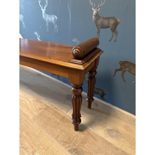 Antique Window Seat in Mahogany, 1880 For Sale - Image 3 of 8