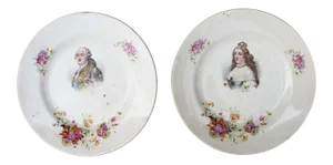 Saint Amand Hamage Nord Louis XVI and Marie Thérèse of France Plates - Set of 2