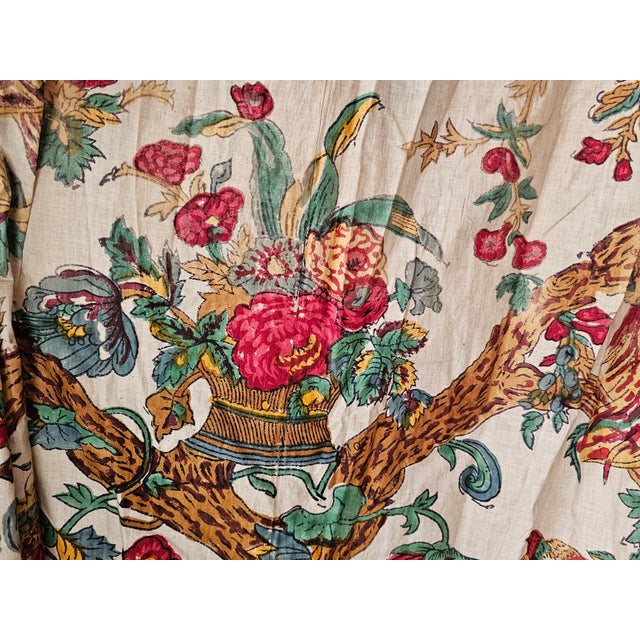 Antique Indian Export Palampore Tree of Life Panel in Hand-Block Printed Cotton, 19th Century For Sale - Image 11 of 13