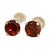 3.0 Carat Round Garnet Stud Post Earrings 14 Karat Yellow Gold For Sale - Image 10 of 18