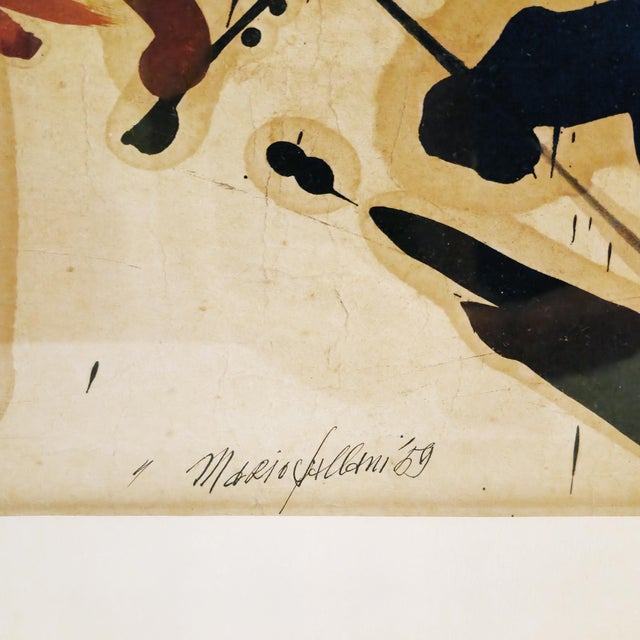 Mario Fallani, Abstract Composition, 1950s, Mixed Media For Sale - Image 3 of 8