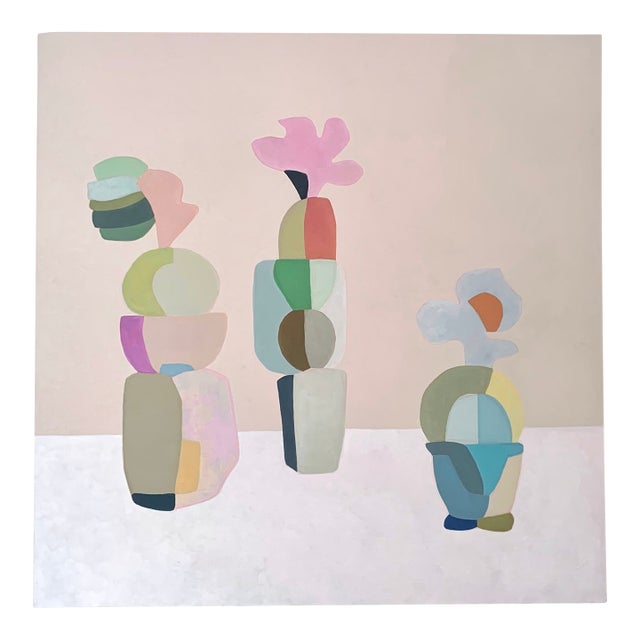 Oil Painting by Neicy Frey Titled Still Life Vases on Putty 1 For Sale