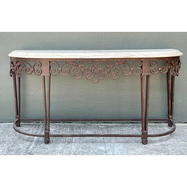 Vintage Wrought Iron Console Table For Sale - Image 11 of 12