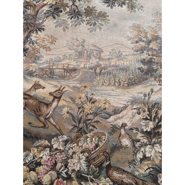 Vintage French Aubusson Style Jacquard Tapestry, 1970s For Sale - Image 17 of 18