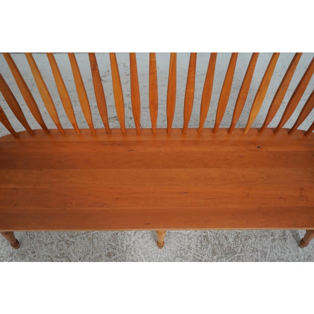 Windsor Style Hand Crafted Long Bench Settee For Sale - Image 4 of 18