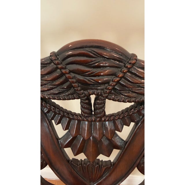 Red Set of Six Henredon Chippendale-Style Dining Chairs With Red Leather For Sale - Image 8 of 16