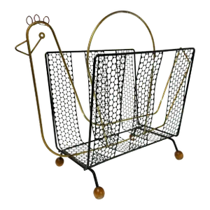Rare Mid Century Frederic Weinberg Style Magazine Rack
