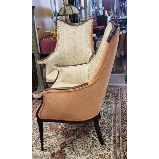 Art Deco Fine Pair of 1940s Carved Parlor Chairs For Sale - Image 3 of 15