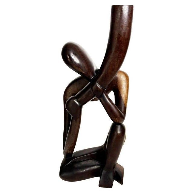 Wooden Sculpture of a Woman's Bust, France, 1980s For Sale - Image 13 of 13