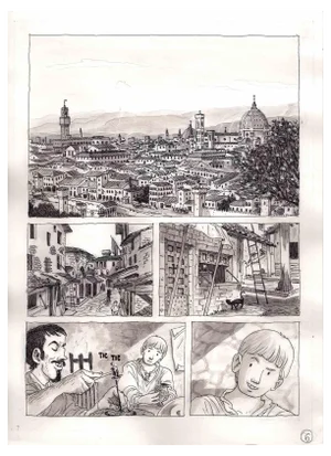 Vincenzo Bizzarri, A Day in Florence, Ink & Watercolor on Paper, 2015